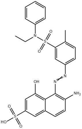 6-氨基-5-[[3-[(乙苯基氨基)磺基]-4-甲苯基]偶氮]-4-羟基-2-萘磺酸 结构式