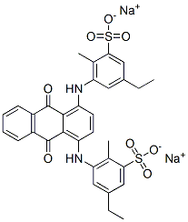 disodium [(9,10-dihydro-9,10-dioxo-1,4-anthrylene)diimino]bis[ethyltoluenesulphonate] Struktur