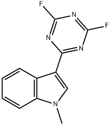 2-(N-methylindol-3-yl)-4,6-difluoro-s-triazine Structure