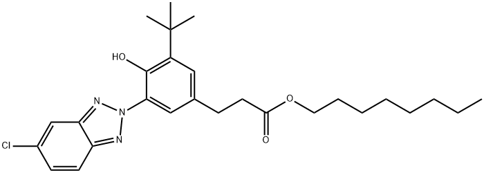 octyl 3-[3-tert-butyl-4-hydroxy-5-(5-chloro-2H-benzotriazol-2-yl)phenyl]propionate Struktur
