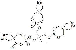 2,2'-[[2-[[[5,5-bis(bromomethyl)-1,3,2-dioxaphosphorinan-2-yl]oxy]methyl]-2-ethylpropane-1,3-diyl]bis(oxy)]bis[5,5-bis(bromomethyl)-1,3,2-dioxaphosphorinane] P,2,2'-trioxide 结构式