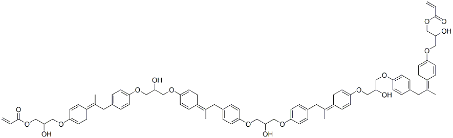 2-Propenoic acid, (2-hydroxy-1,3-propanediyl)bis[oxy-4,1-phenylene(1-methylethylidene)-4,1-phenyleneoxy(2-hydroxy-3,1-propanediyl)oxy-4,1-phenylene(1-methylethylidene)-4,1-phenyleneoxy(2-hydroxy-3,1-propanediyl)] ester 结构式