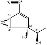 6-Oxabicyclo(3.1.0)hex-3-ene-2-methanol, 2-hydroxy-4-isocyano-alpha-me thyl-, (1-alpha,2-beta,2(R*),5-alpha)-(-)- Struktur