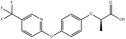 (R)-2-[4-[[5-(トリフルオロメチル)-2-ピリジル]オキシ]フェノキシ]プロパン酸 化学構造式