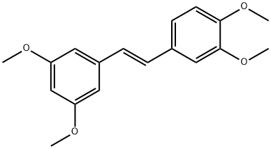 (E)-3,3',4,5'-テトラメトキシスチルベン 化学構造式