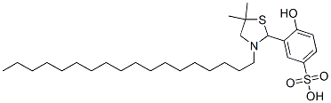 3-(5,5-Dimethyl-3-octadecylthiazolidin-2-yl)-4-hydroxybenzenesulfonic acid,83090-10-2,结构式