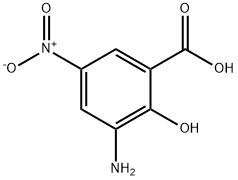 3-アミノ-2-ヒドロキシ-5-ニトロ安息香酸 化学構造式