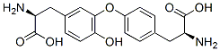 (2S)-2-アミノ-3-[4-[5-[(2S)-2-アミノ-2-カルボキシエチル]-2-ヒドロキシフェノキシ]フェニル]プロピオン酸 化学構造式