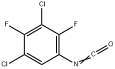 3,5-ジクロロ-2,4-ジフルオロフェニルイソシアナート 化学構造式