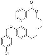 3-Pyridinecarboxylic acid, 6-(4-((4-chlorophenyl)methoxy)phenyl)hexyl  ester,83123-66-4,结构式