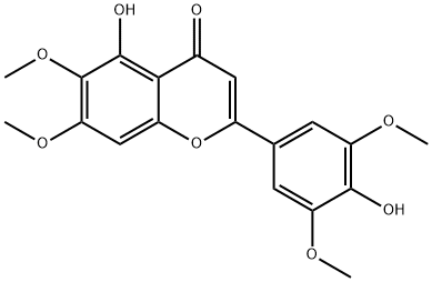 4,5-ジヒドロキシ-3,5,6,7-テトラメトキシフラボン 化学構造式