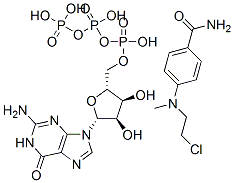 (4-N-(2-chloroethyl)-N-methylaminobenzyl)amide guanosine-5'-triphosphate 结构式