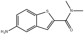 5-アミノ-N,N-ジメチル-1-ベンゾチオフェン-2-カルボキサミド 化学構造式
