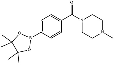 4-(4-メチルピペラジン-1-カルボニル)フェニルボロン酸ピナコールエステル 化学構造式