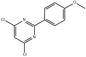 2-(4-メトキシフェニル)-4,6-ジクロロピリミジン 化学構造式