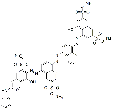 4-hydroxy-5-[[4-[[4-[[1-hydroxy-6-(phenylamino)-3-sulpho-2-naphthyl]azo]-6-sulpho-1-naphthyl]azo]-1-naphthyl]azo]naphthalene-2,7-disulphonic acid, ammonium sodium salt 结构式