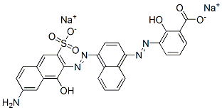 3-[[4-[(7-amino-1-hydroxy-3-sulpho-2-naphthyl)azo]-1-naphthyl]azo]salicylic acid, sodium salt  Struktur