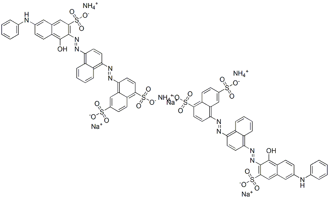 4-[[4-[[6-anilino-1-hydroxy-3-sulpho-2-naphthyl]azo]-1-naphthyl]azo]naphthalene-1,6-disulphonic acid, ammonium sodium salt 结构式