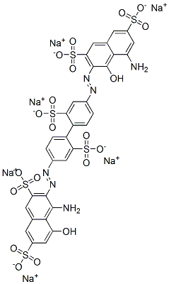 4-アミノ-3-[4′-(8-アミノ-1-ヒドロキシ-3,6-ジスルホ-2-ナフタレニルアゾ)-2,2′-ジスルホ[1,1′-ビフェニル]-4-イルアゾ]-5-ヒドロキシ-2,7-ナフタレンジスルホン酸/ナトリウム 化学構造式