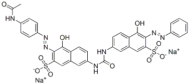 3-[[4-(acetylamino)phenyl]azo]-4-hydroxy-7-[[[[5-hydroxy-6-(phenylazo)-7-sulpho-2-naphthyl]amino]carbonyl]amino]naphthalene-2-sulphonic acid, sodium salt 结构式