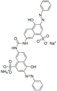 ammonium sodium 7,7'-(carbonyldiimino)bis[4-hydroxy-3-(phenylazo)naphthalene-1-sulphonate] 结构式