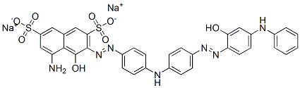 5-amino-3-[[4-[[4-[[4-anilino-2-hydroxyphenyl]azo]phenyl]amino]phenyl]azo]-4-hydroxynaphthalene-2,7-disulphonic acid, sodium salt 结构式