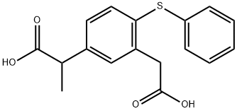 5-(1-羧乙基)-2-(苯硫基)苯乙酸,83237-49-4,结构式