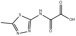[(5-メチル-1,3,4-チアジアゾール-2-イル)アミノ](オキソ)酢酸 化学構造式