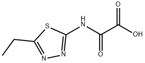 [(5-エチル-1,3,4-チアジアゾール-2-イル)アミノ](オキソ)酢酸 化学構造式