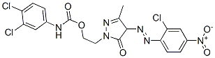 2-[4-[(2-chloro-4-nitrophenyl)azo]-4,5-dihydro-3-methyl-5-oxo-1H-pyrazol-1-yl]ethyl (3,4-dichlorophenyl)carbamate 结构式