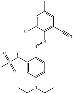 N-[2-[(2-bromo-6-cyano-p-tolyl)azo]-5-(diethylamino)phenyl]methanesulphonamide  Struktur