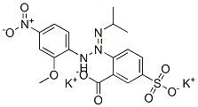 dipotassium 2-[3-(2-methoxy-4-nitrophenyl)-1-(1-methylethyl)triazen-2-yl]-5-sulphonatobenzoate 结构式