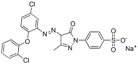 sodium p-[4-[[5-chloro-2-(2-chlorophenoxy)phenyl]azo]-4,5-dihydro-3-methyl-5-oxo-1H-pyrazol-1-yl]benzenesulphonate Struktur