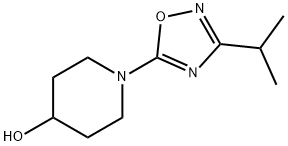1-[3-(1-Methylethyl)-1,2,4-oxadiazol-5-yl]-4-piperidinol 化学構造式