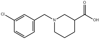 1-[(3-氯苯基)甲基]-3-哌啶甲酸 结构式