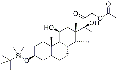 (3α,5β,11β)-21-(Acetyloxy)-3-[[(1,1-diMethylethyl)diMethylsilyl]oxy]-11,17-dihydroxy-pregnan-20-one Struktur