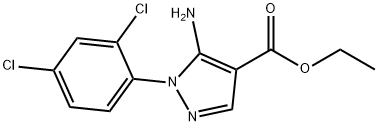5-アミノ-1-(2,4-ジクロロフェニル)-1H-ピラゾール-4-カルボン酸エチル 化学構造式