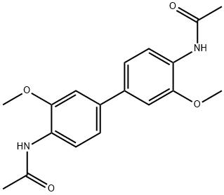 N,N'-[3,3'-ジメトキシ-1,1'-ビフェニル-4,4'-ジイル]ビス(アセトアミド) 化学構造式