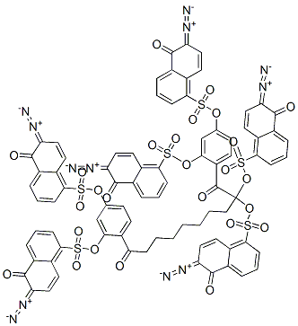 (1,10-dioxodecane-1,10-diyl)dibenzene-1,3,4-triyl hexakis(6-diazo-5,6-dihydro-5-oxonaphthalene-1-sulphonate)  Structure