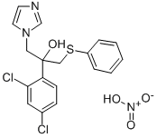1H-Imidazole-1-ethanol, alpha-(2,4-dichlorophenyl)-alpha-((phenylthio) methyl)-, nitrate (salt) Struktur