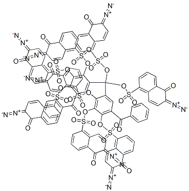 methylenebis(6-benzoylbenzene-1,2,3,4-tetrayl) octakis(6-diazo-5,6-dihydro-5-oxonaphthalene-1-sulphonate) 结构式