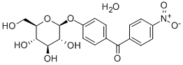 (4-(beta-D-Glucopyranosyloxy)phenyl)(4-nitrophenyl)methanone hydrate Structure