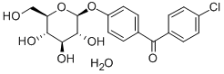 (4-Chlorophenyl)(4-(beta-D-glucopyranosyloxy)phenyl)methanone hemihydr ate Structure