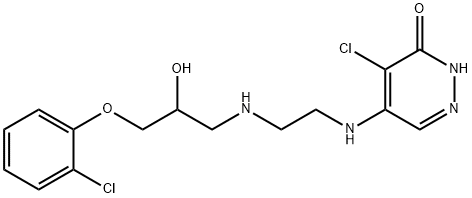 4-クロロ-5-[[2-[[3-(2-クロロフェノキシ)-2-ヒドロキシプロピル]アミノ]エチル]アミノ]ピリダジン-3(2H)-オン 化学構造式