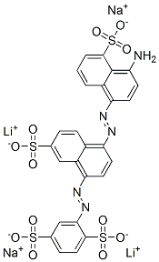 2-[[4-[(4-amino-5-sulpho-1-naphthyl)azo]-7-sulpho-1-naphthyl]azo]benzene-1,4-disulphonic acid, lithium sodium salt 结构式