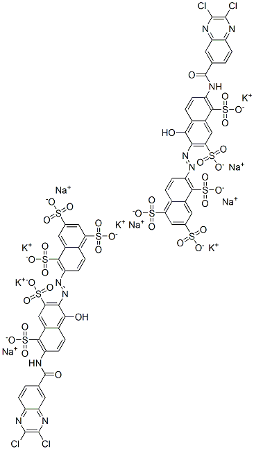6-[[6-[[(2,3-dichloroquinoxalin-6-yl)carbonyl]amino]-1-hydroxy-3,5-disulpho-2-naphthyl]azo]naphthalene-1,3,5-trisulphonic acid, potassium sodium salt 结构式