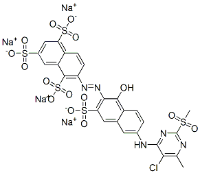 83399-96-6 6-[[6-[[5-chloro-6-methyl-2-(methylsulphonyl)-4-pyrimidinyl]amino]-1-hydroxy-3-sulpho-2-naphthyl]azo]naphthalene-1,3,5-trisulphonic acid, sodium salt