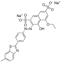 5-ethoxy-4-hydroxy-3-[[4-(6-methylbenzothiazol-2-yl)phenyl]azo]naphthalene-2,7-disulphonic acid, sodium salt Struktur