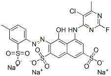 83400-18-4 5-[(5-chloro-2-fluoro-6-methyl-4-pyrimidinyl)amino]-4-hydroxy-3-[(4-methyl-2-sulphophenyl)azo]naphthalene-2,7-disulphonic acid, sodium salt