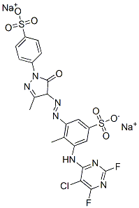 83400-22-0 3-[(5-氯-2,6-二氟-4-嘧啶基)氨基]-5-[[4,5-二氢-3-甲基-5-氧代-1-(4-磺基苯基)-1H-吡唑-4-基]偶氮]-4-甲基苯磺酸钠盐